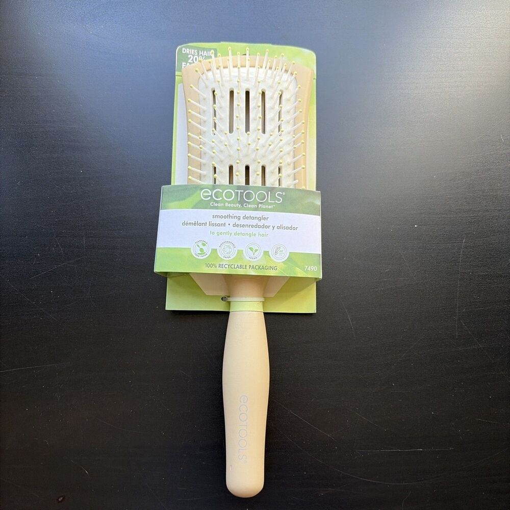 EcoTools Smoothing Detangler Vented Cushion Brush Vegan Wet or Dry